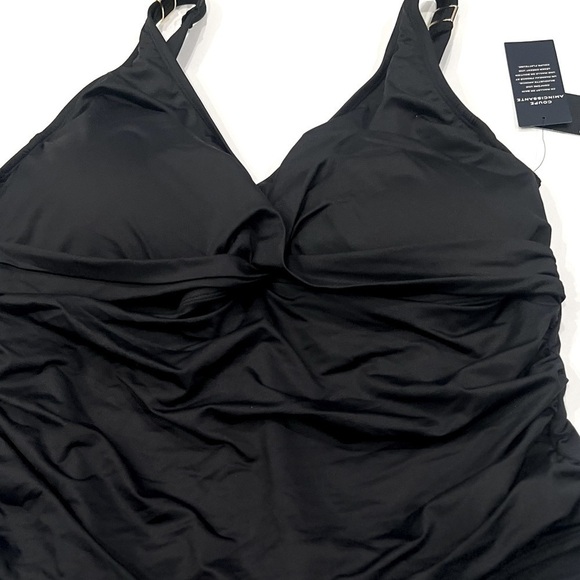 LAUREN Ralph Plus Size Surplice
Underwire Tummy-Control 1pc Swimsuit Black 18W - Picture 6 of 16